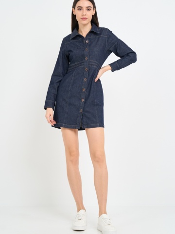 Timeout - Rochie dama din denim cu maneca lunga - Img 11