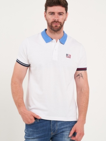 Timeout - Tricou barbat polo de culoare uniforma cu logo - Img 5