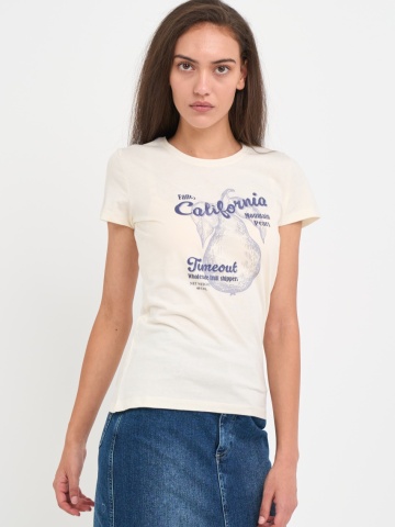 Timeout - Tricou dama cu logo si imprimeu grafic - Img 6