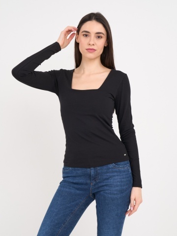 Timeout - Tricou dama cu maneca lunga de culoare uniforma - Img 8