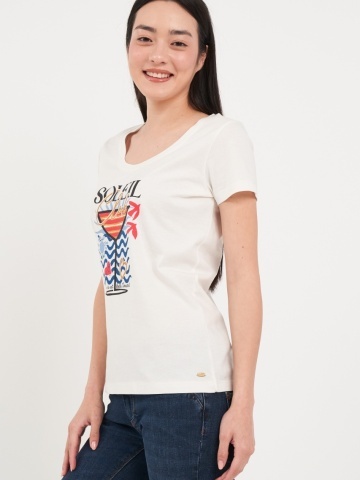 Timeout - Tricou dama cu maneca scurta si imprimeu grafic - Img 3