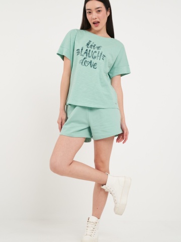 Timeout - Tricou dama cu maneca scurta si imprimeu text - Img 7