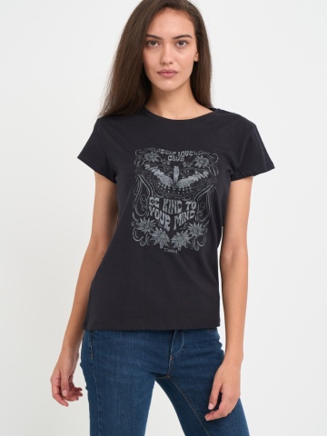 Timeout - Tricou dama maneca scurta cu detalii grafice