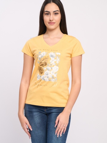 Timeout - Tricou maneca scurta dama cu model floral
