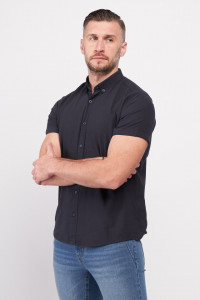 Kenvelo - Camasa barbat regular cu maneca scurta de culoare uniforma