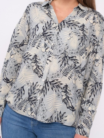 Kenvelo - Camasa dama maneca lunga cu model floral - Img 2