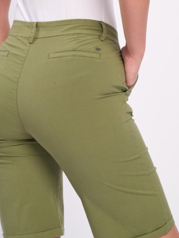 Lee Cooper - Bermude dama de culoare uniforma cu buzunare oblice - Img 2