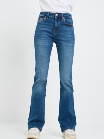 Lee Cooper - Blugi dama bootcut cu aspect decolorat