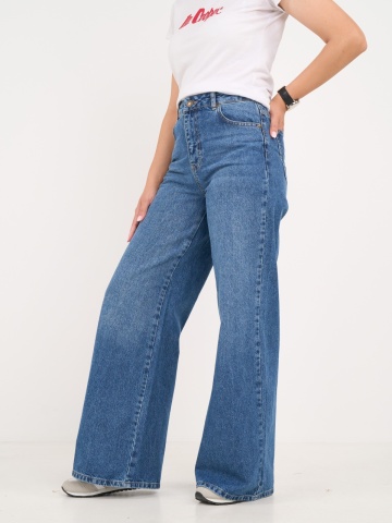 Lee Cooper - Blugi dama wide cu aspect usor decolorat