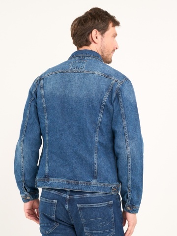 Lee Cooper - Jacheta barbat denim cu buzunare si aspect decolorat - Img 3