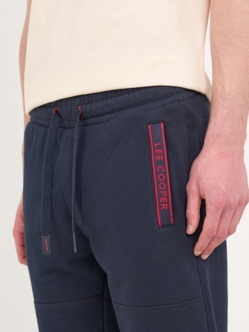 Lee Cooper - Pantaloni lungi barbat sport de culoare uniforma cu detalii logo - Img 3