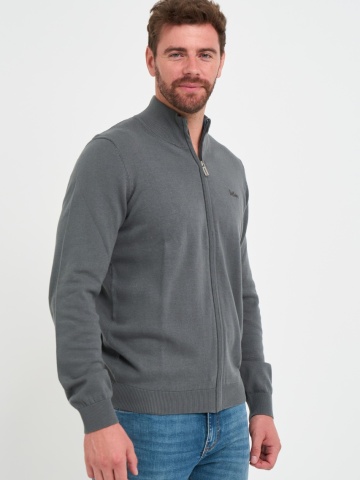 Lee Cooper - Pulover barbat de culoare uniforma cu fermoar - Img 4
