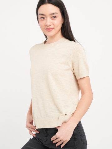 Lee Cooper - Pulover dama cu maneca scurta de culoare uniforma - Img 5