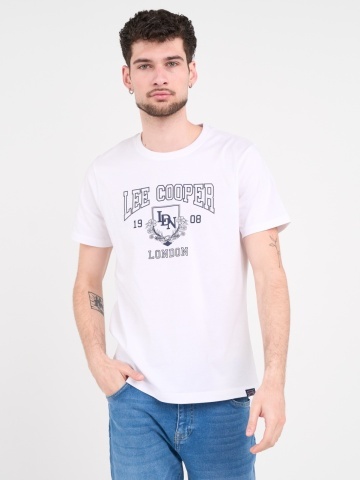 Lee Cooper - Tricou barbat de culoare uniforma cu imprimeu grafic