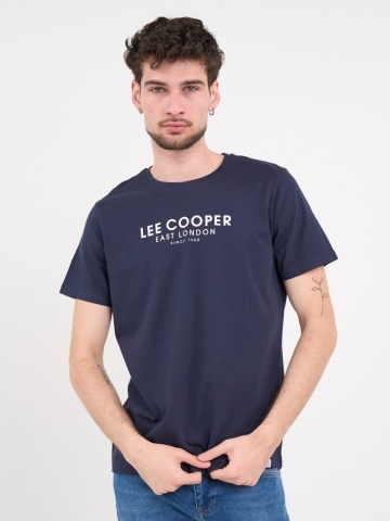 Lee Cooper - Tricou barbat de culoare uniforma cu imprimeu logo