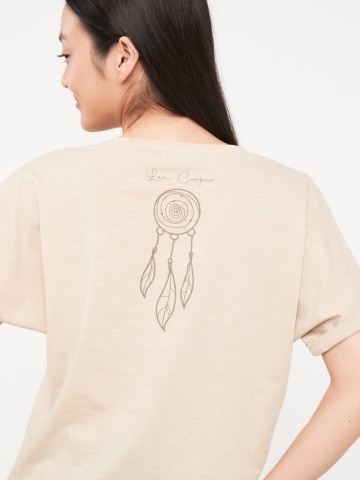 Lee Cooper - Tricou dama de culoare uniforma cu imprimeu grafic - Img 4