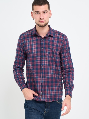 Timeout - Camasa barbat regular cu model in carouri mici