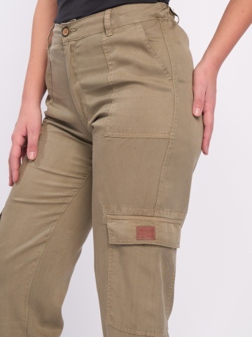 Timeout - Pantaloni lungi dama cu buzunare de culoare uniforma - Img 2