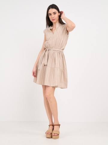 Timeout - Rochie dama de culoare uniforma cu dungi - Img 7