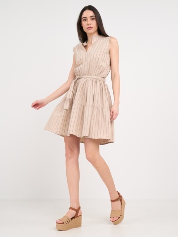Timeout - Rochie dama de culoare uniforma cu dungi - Img 16