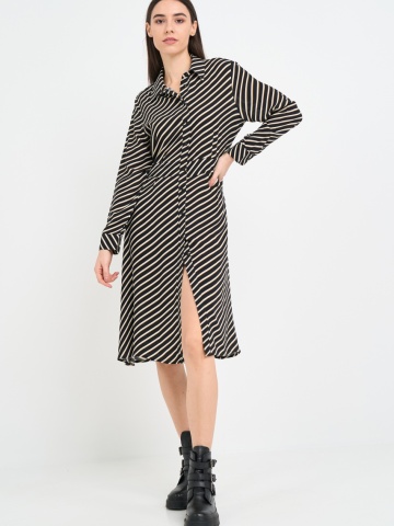 Timeout - Rochie dama de lungime medie cu model in dungi - Img 12