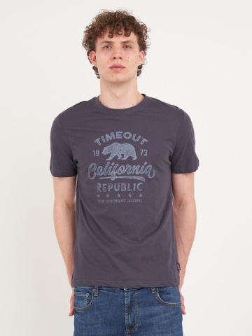 Timeout - Tricou barbat cu maneca scurta si imprimeu logo