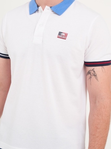 Timeout - Tricou barbat polo de culoare uniforma cu logo - Img 3