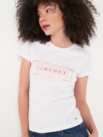 Timeout - Tricou dama cu imprimeu logo - Img 4