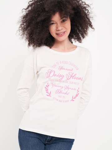 Timeout - Tricou dama cu maneca lunga cu imprimeu