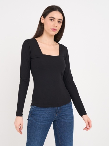 Timeout - Tricou dama cu maneca lunga de culoare uniforma