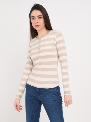 Timeout - Tricou dama cu maneca lunga si dungi - Img 4