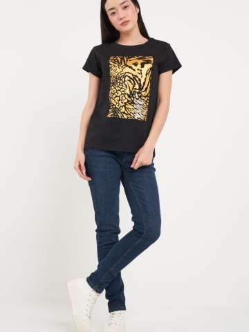 Timeout - Tricou dama cu maneca scurta si imprimeu grafic - Img 6