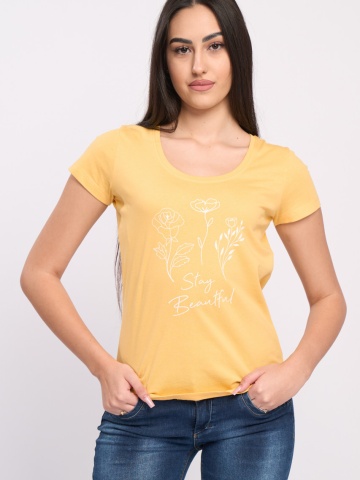 Timeout - Tricou dama maneca scurta cu imprimeu floral