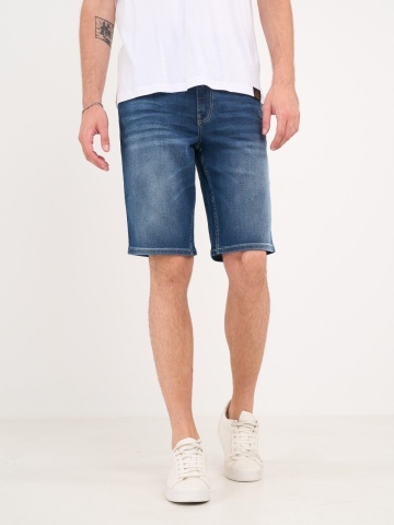 Kenvelo - Bermude barbat din denim cu aspect usor decolorat