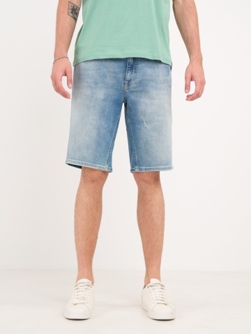 Kenvelo - Bermude barbat din denim cu rupturi si aspect decolorat - Img 6