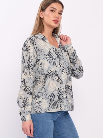 Kenvelo - Camasa dama maneca lunga cu model floral - Img 3