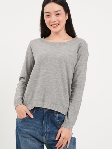 Kenvelo - Pulover dama cu maneca lunga de culoare uniforma