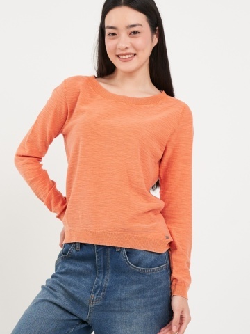 Kenvelo - Pulover dama cu maneca lunga de culoare uniforma