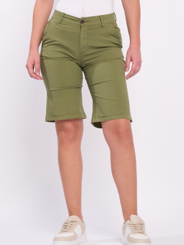Lee Cooper - Bermude dama de culoare uniforma cu buzunare oblice - Img 3