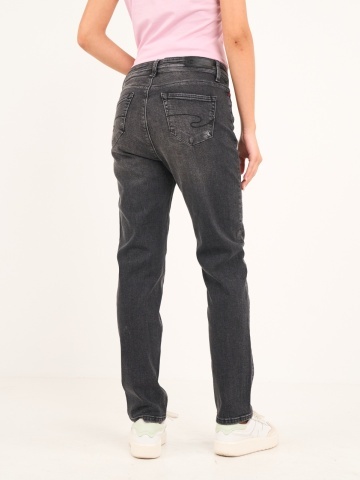 Lee Cooper - Blugi dama girlfriend de culoare inchisa cu aspect decolorat - Img 4