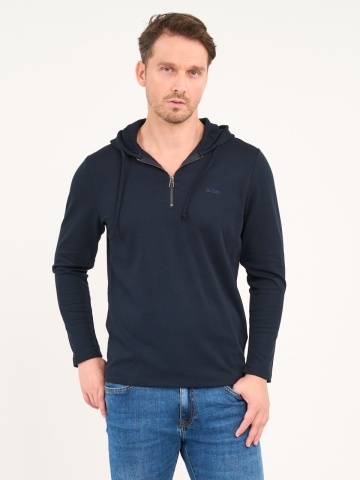 Lee Cooper - Hanorac barbat cu gluga de culoare uniforma - Img 2