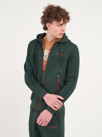 Lee Cooper - Hanorac barbat cu gluga si fermoar cu logo aplicat - Img 2