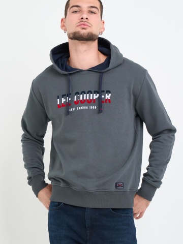 Lee Cooper - Hanorac barbat cu gluga si logo aplicat - Img 8