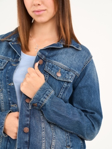 Lee Cooper - Jacheta dama denim cu buzunare si aspect decolorat - Img 2