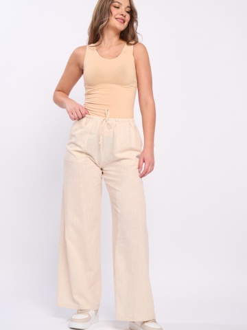 Lee Cooper - Pantaloni dama de culoare uniforma cu buzunare - Img 8