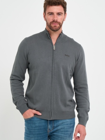 Lee Cooper - Pulover barbat de culoare uniforma cu fermoar