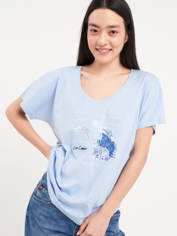 Lee Cooper - Tricou dama cu maneca scurta si imprimeu - Img 2