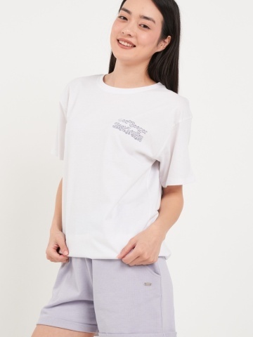 Lee Cooper - Tricou dama de culoare uniforma cu imprimeu text - Img 6