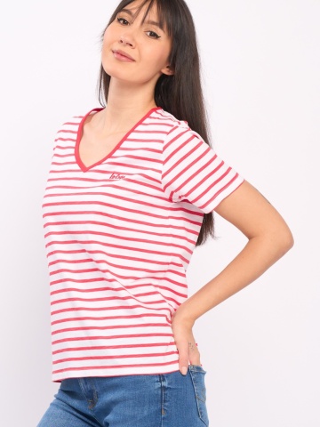 Lee Cooper - Tricou dama maneca scurta cu model in dungi - Img 4