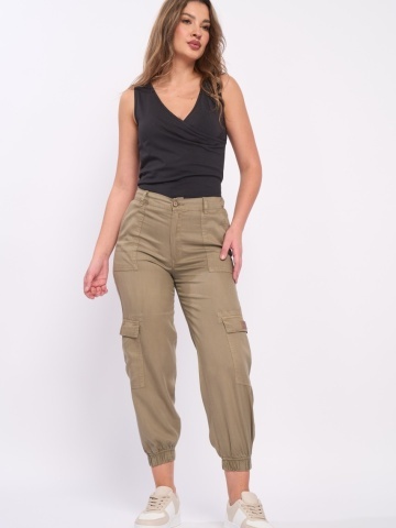 Timeout - Pantaloni lungi dama cu buzunare de culoare uniforma - Img 8